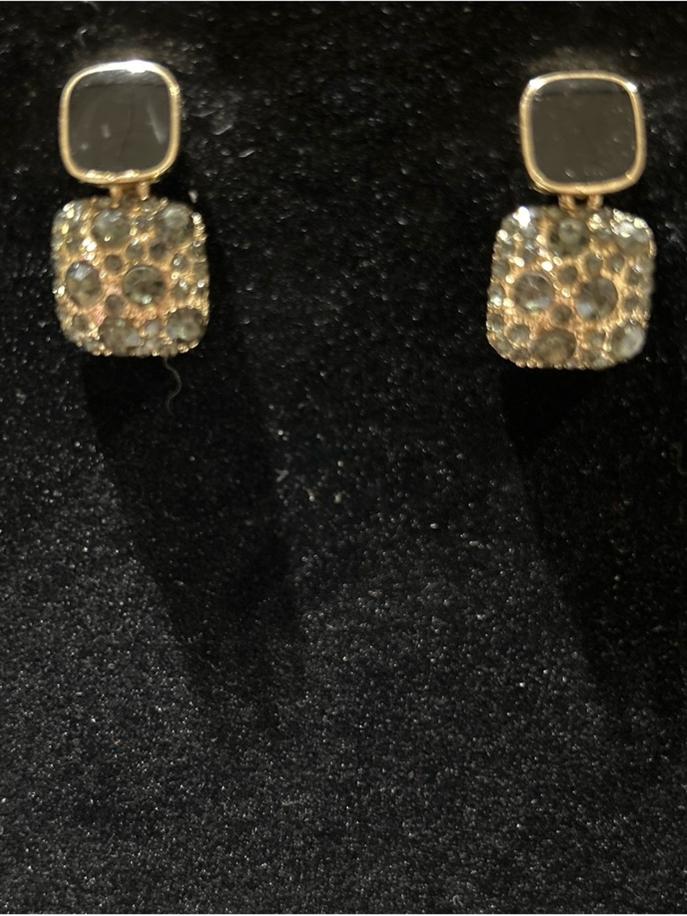 Gold-Tone Crystal Drop Earrings - Sparkling Clear Stones